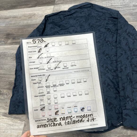 Robert Graham Modern Americana Tailored Fit Blue Large Paisley Button Up Shirt‎ - Picture 8 of 9